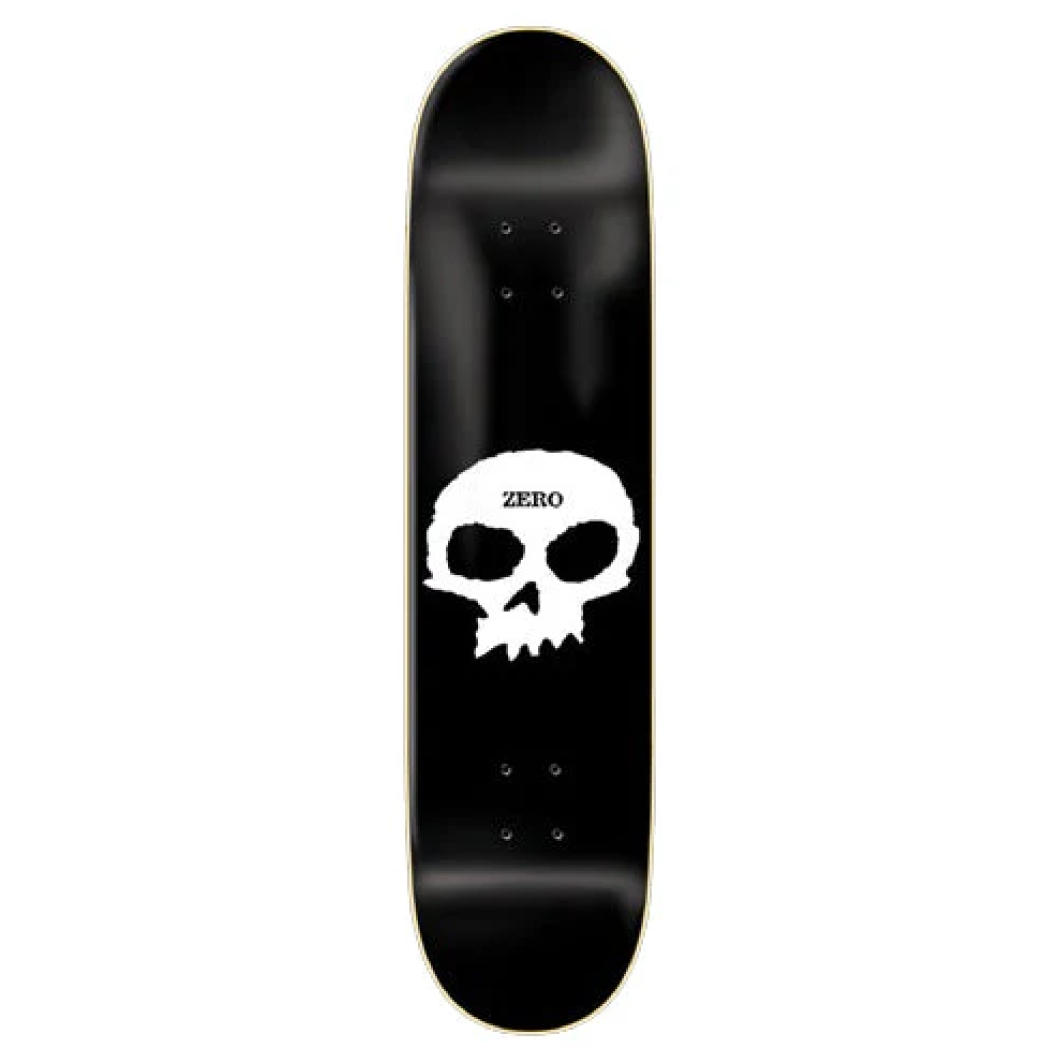 Zero Deck Single Skull Black White 8.5"