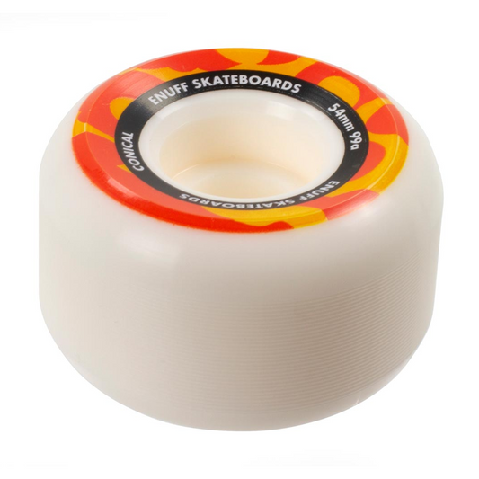 Enuff Conical Wheels - White / Orange - 54mm