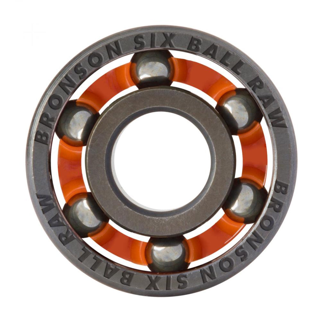 Bronson Speed Co. Bearings (UK) Raw 6 Ball (pk of 8) Silver/Orange 8 MM
