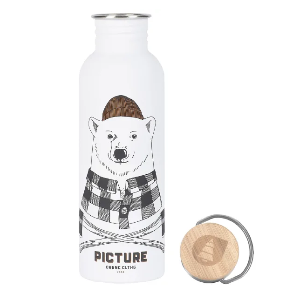 WATER BOTTLE PICTURE HAMPTON 750ML WHITE BEAR