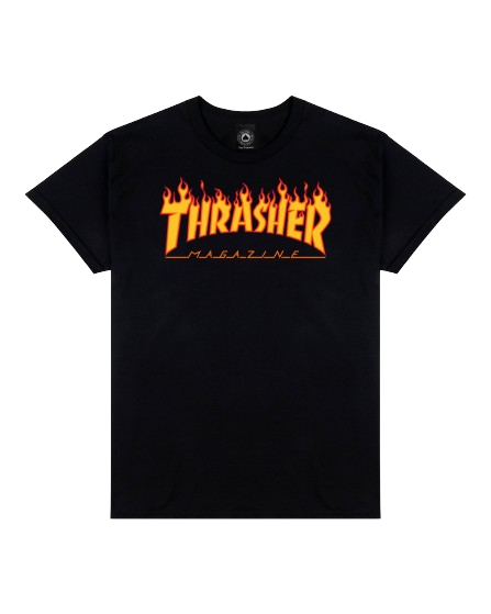 Thrasher T-Shirt Flame Logo Black