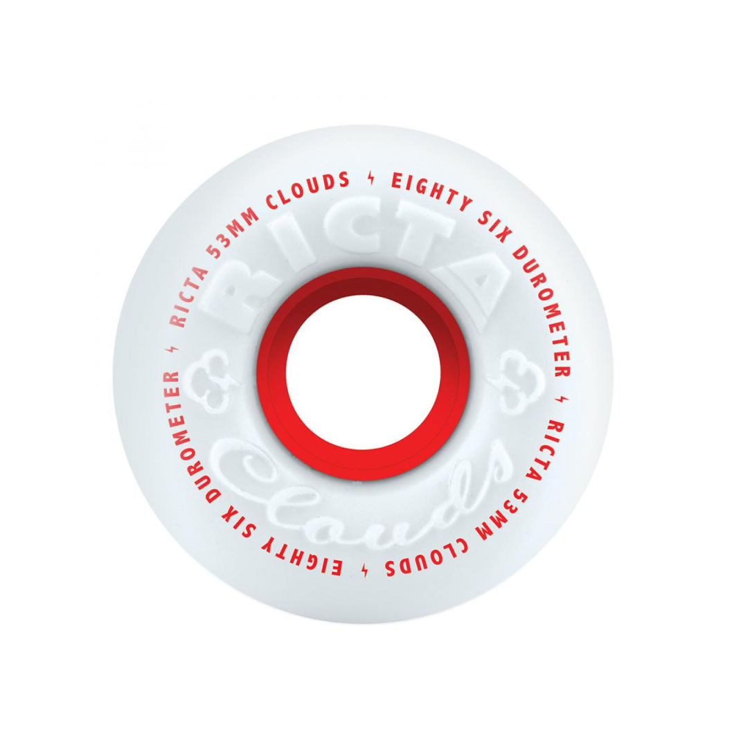 Ricta Wheels Clouds 86a - White/Red 53 MM