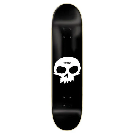 Zero Deck Single Skull Black White 8.5"