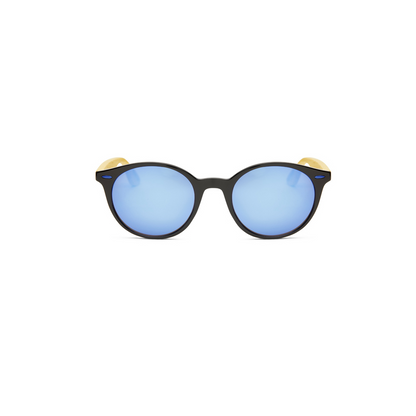 SUNGLASSES EW CANYON BLACK + BLUE MIRROR