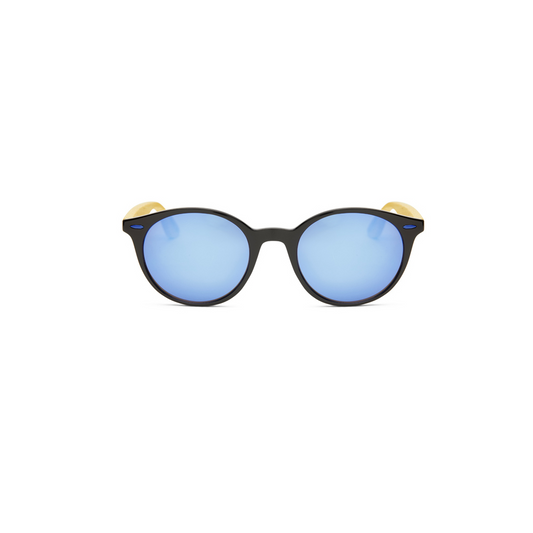 SUNGLASSES EW CANYON BLACK + BLUE MIRROR