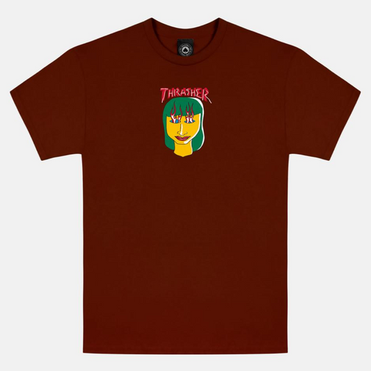 Thrasher T-Shirt Talk Shit By Gonz Maroon