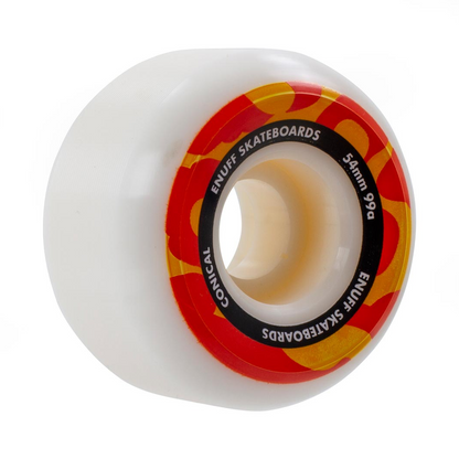 Enuff Conical Wheels - White / Orange - 54mm