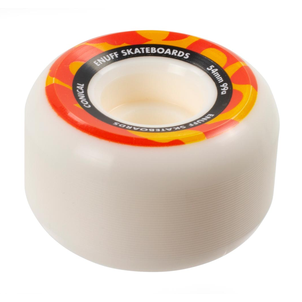 Enuff Conical Wheels - White / Orange - 54mm