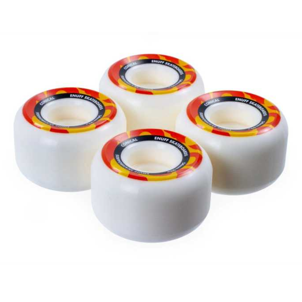 Enuff Conical Wheels - White / Orange - 54mm