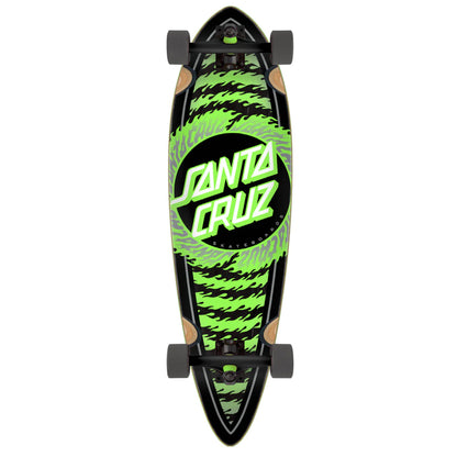 Santa Cruz Longboard Complete (UK) Flame Ringed Dot Pintail Green/Black 9.2 IN
