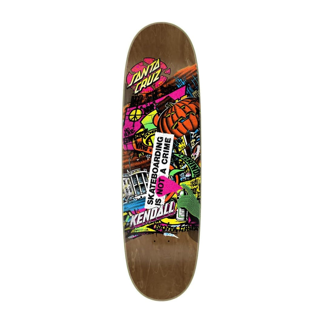 Santa Cruz VX Deck (UK) Kendall Street Art Collage Brown 9 IN