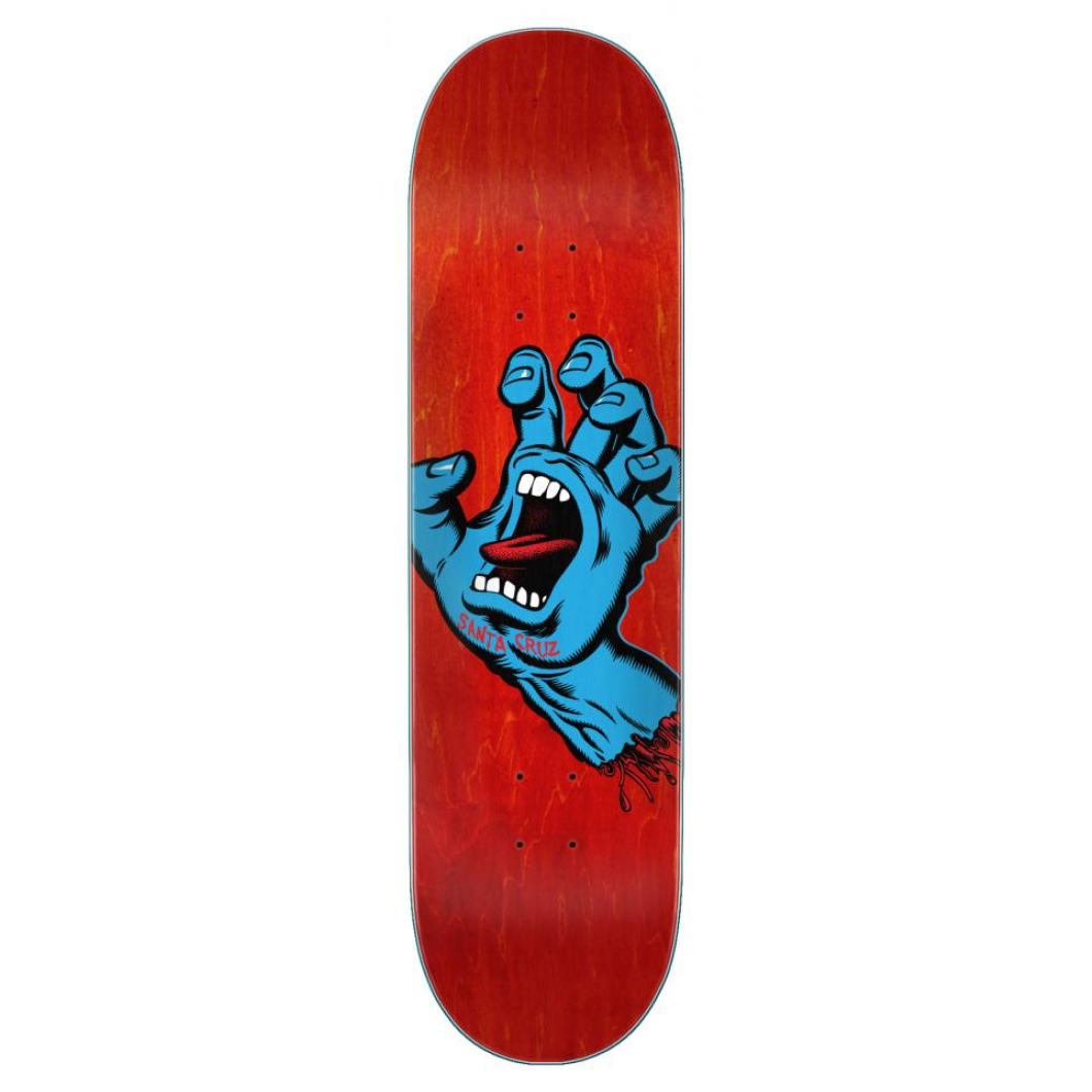 Santa Cruz Deck Screaming Hand - Red 8.00 IN