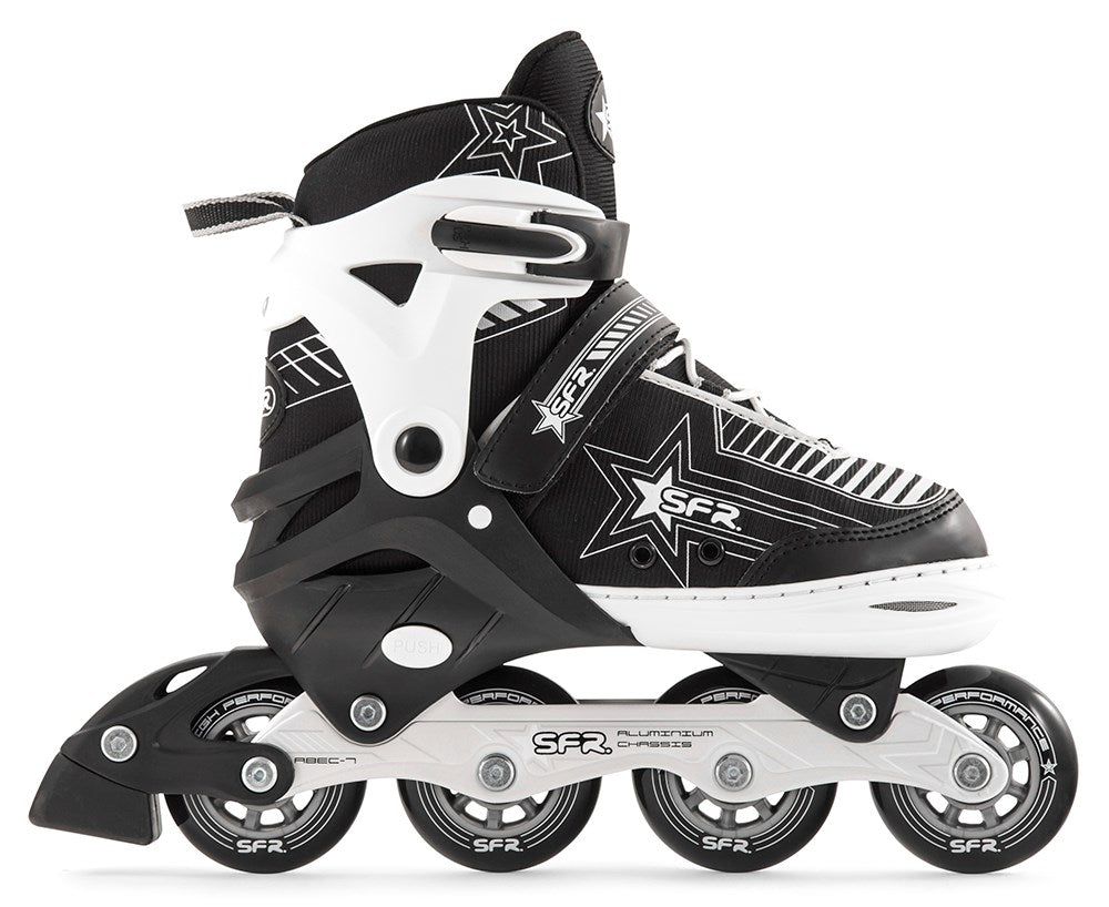SFR Pulsar Adjustable Children's Inline Skates - Silver