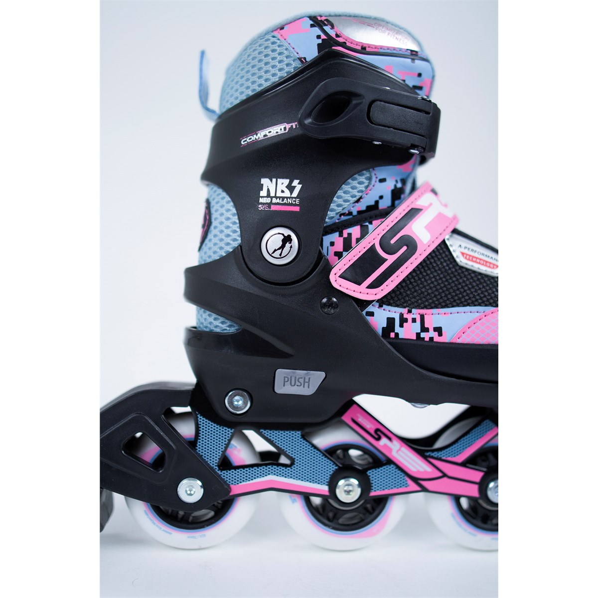 SFR Pixel Adjustable Children's Inline Skates - Blue/Pink