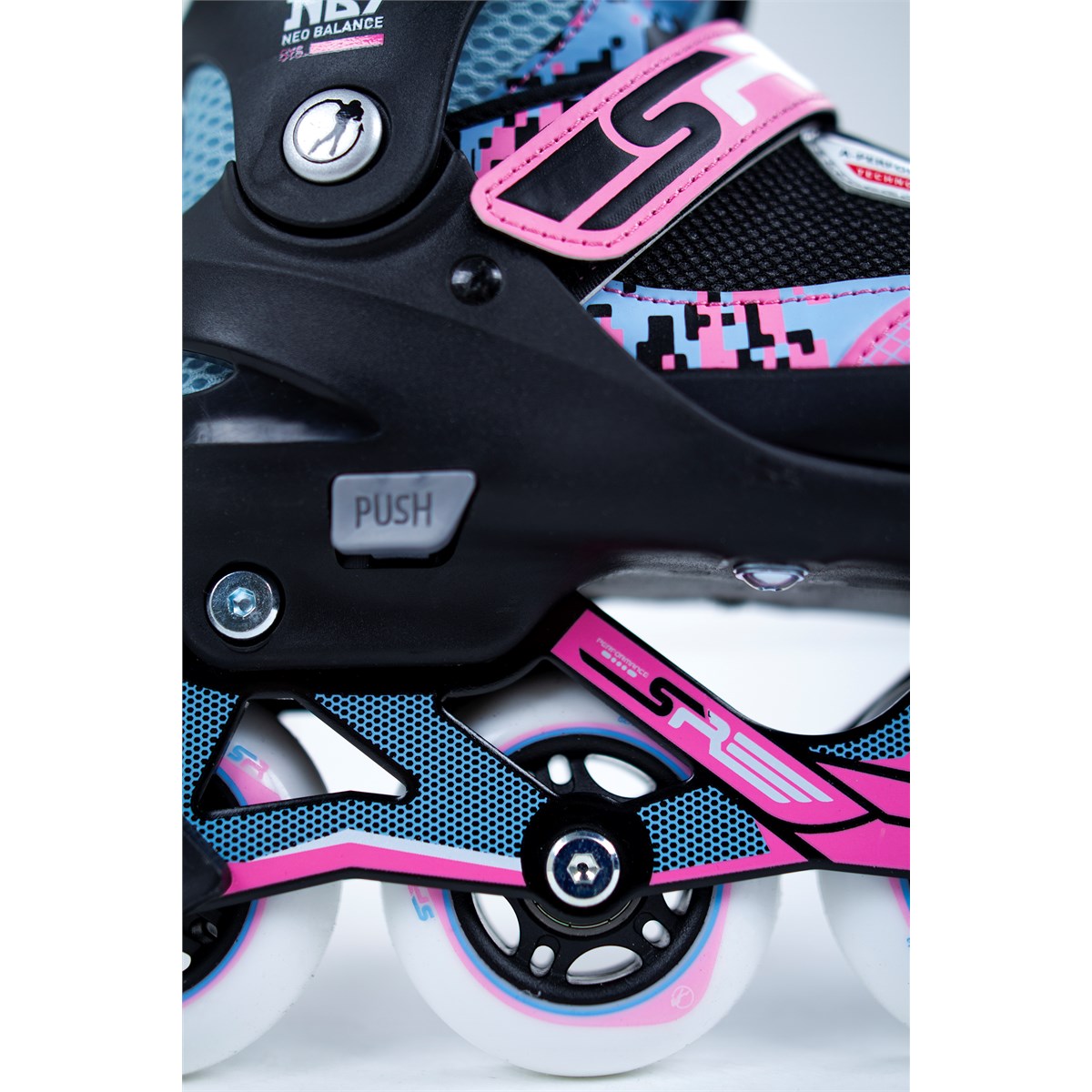 SFR Pixel Adjustable Children's Inline Skates - Blue/Pink