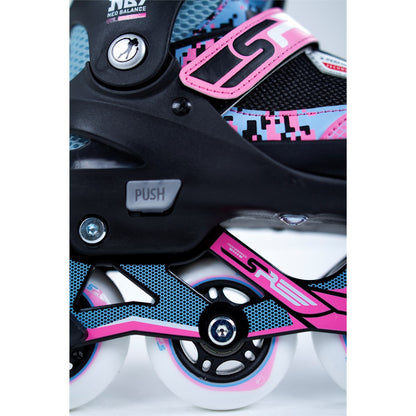 SFR Pixel Adjustable Children's Inline Skates - Blue/Pink