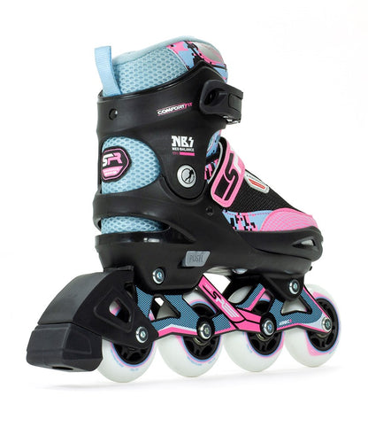 SFR Pixel Adjustable Children's Inline Skates - Blue/Pink