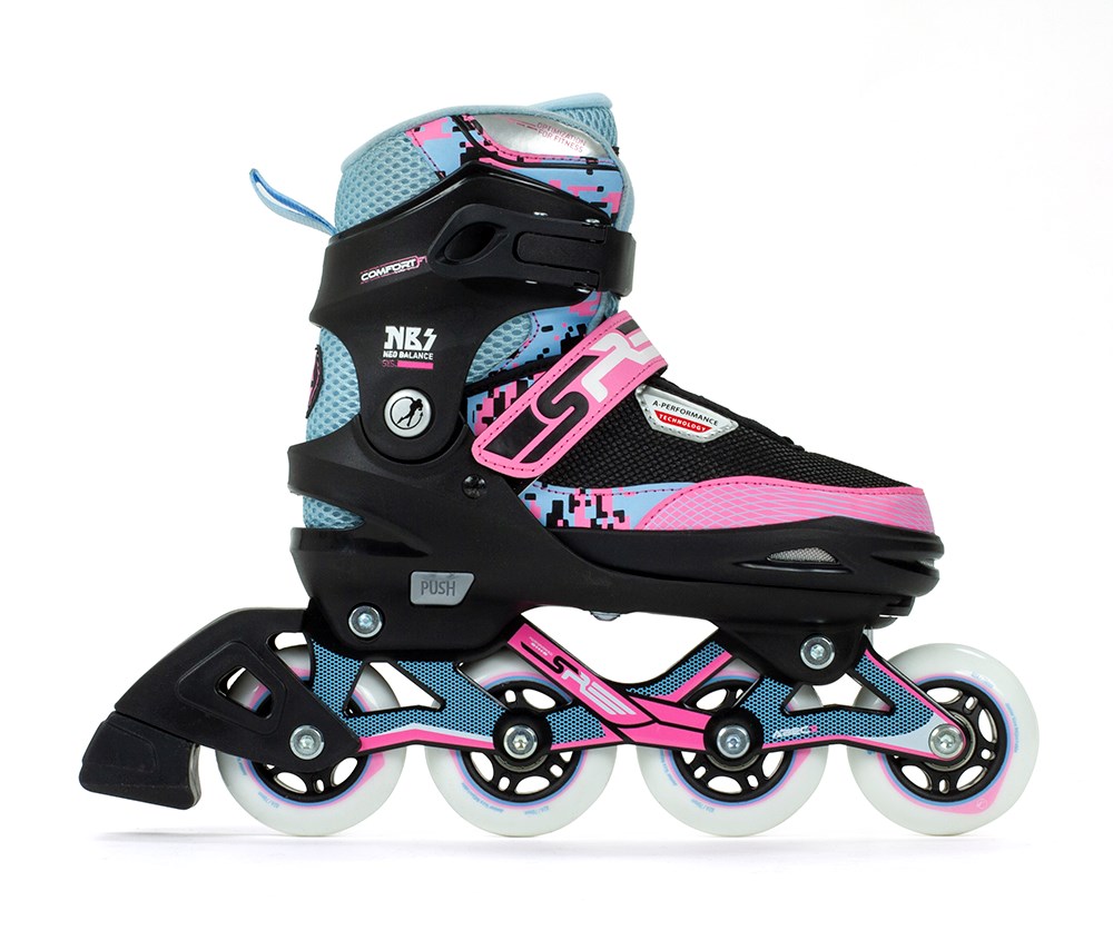 SFR Pixel Adjustable Children's Inline Skates - Blue/Pink