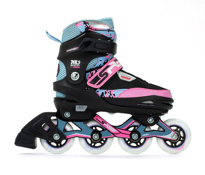 SFR Pixel Adjustable Children's Inline Skates - Blue/Pink