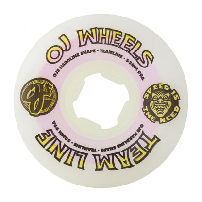 OJ Wheels (UK) Team Line Hardline 99a White 53 MM