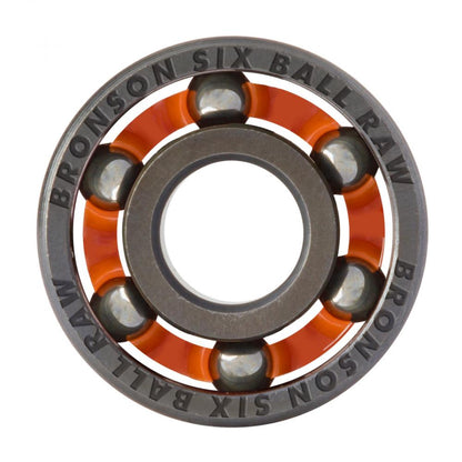 Bronson Speed Co. Bearings (UK) Raw 6 Ball (pk of 8) Silver/Orange 8 MM